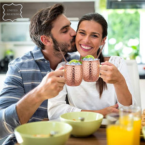 2024 Latest Design Moscow Mule <b>Travel</b> <b>Mug</b> Custom Stainless Steel <b>With</b> Copper Plating & Gold <b>Handles</b> for Back to School - Product Image 5