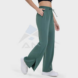 Pantalons de survêtement pour femmes, couleur unie, style ample, avec cordon de serrage, jambes droites, surdimensionnés, confortables, décontractés, pour se détendre - Product Image 5
