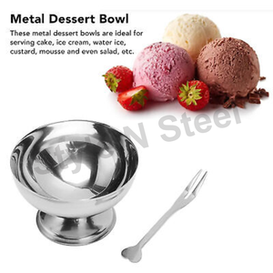 Tazón de helado de diseñador Fiesta transparente Ensalada Cristalería Tazón de helado de diseñador Tazón de helado de acero inoxidable - Product Image 2