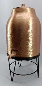 Best Quality Expertly Crafted Pure Copper Freestanding Water Dispenser Hammered Design Metal Manual Stand <b>Disposable</b> <b>Drinkware</b> - Product Image 5