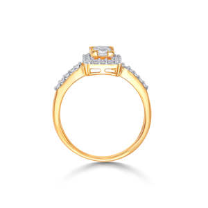 Anillo de Compromiso Clásico Cuadrado de Oro para Mujer - Corte Princesa Radiante o Esmeralda, Chapado en Rodio, Claridad SI - Product Image 4