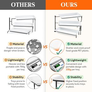 Ba tầng sinh thái thân thiện handmade kim loại phục vụ Khay cho các bên đa mục đích hiển thị thực phẩm - Product Image 3