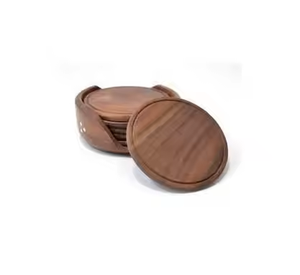 Posavasos de té de madera de mango hechos a mano de diseñador moderno, posavasos de madera hechos a mano de estilo clásico, venta al por mayor de Crescent Crafts - Product Image 1