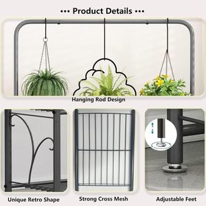Soporte <span class=keywords><strong>para</strong></span> <span class=keywords><strong>plantas</strong></span> de esquina de 3 niveles <span class=keywords><strong>para</strong></span> interiores y exteriores, estante colgante <span class=keywords><strong>para</strong></span> <span class=keywords><strong>plantas</strong></span>, soportes de flores de Metal <span class=keywords><strong>para</strong></span> sala de estar, balcón y jardín - Product Image 6