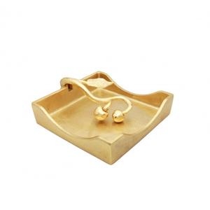 Porte-serviettes en forme de coquillage, finition plaquée or, pour la décoration de la table à la maison, à l'hôtel et au restaurant. - Product Image 3