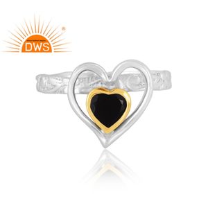 แหวนพลอยโอนิกซ์สีดำธรรมชาติเงินสเตอร์ลิงเครื่องประดับออกแบบตามต้องการสำหรับผู้หญิงของขวัญสำหรับผู้หญิงสำหรับเธอ - Product Image 3