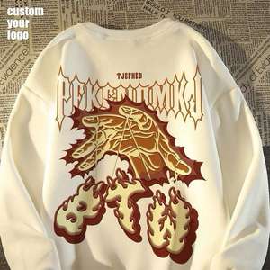 Sudadera de cuello redondo de algodón personalizada para hombre con mangas largas Diseño simple para ropa deportiva al aire libre Servicio OEM Teñido liso - Product Image 4