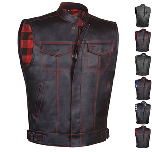 Veste de motard sans manches en cuir véritable pour homme, respirante et confortable, idéale pour l'hiver – Vente en gros directe usine, haute qualité - Product Image 1