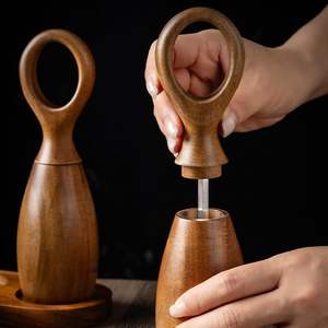 Moulin à sel et à poivre TRESUN en bois d'acacia écologique, noyau en céramique pour une grosseur réglable, passe au lave-vaisselle et au four, pour la maison - Product Image 1