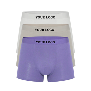 Calzoncillos bóxer de diseño minimalista para hombre, ropa interior de algodón de 4 vías, cintura elástica, fábrica personalizada - Product Image 1