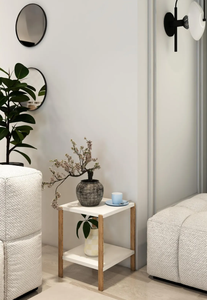 2-Tier Wooden <b>Corner</b> Shelf Decorative Side Table, Plant Stand & <b>Storage</b> <b>Unit</b> - Product Image 6