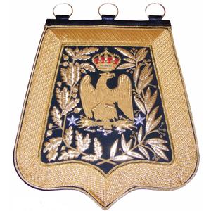 Sabretache napoléonienne française du général De brigade cavalerie légère rouge ou vert pochette en cuir brodé à la main - Product Image 1