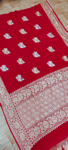 Sari Monga Kadhwan Puro, Hecho a Mano con Técnicas Tradicionales, Tela Suave y Elegante, Impresionante Atractivo Étnico, Estilo Festivo, Rápido de Usar - Product Image 3