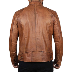 Chaqueta de Cuero Genuino Recubierto para Hombre, Diseño de Última Moda, Resistente al Viento, Transpirable, Cuello Alto, Talla Grande, Logotipo Frontal, Otoño 2025 - Product Image 2
