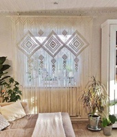 Rideau de fenêtre en macramé fait main, bohème, écologique, pour porte, chambre, salon, couloir, taille personnalisée, décoration de la maison, luxe