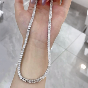 Sarva jewels 2025 más Popular VVS Moissanite diamante joyería clásica Vintage 925 plata esterlina Baguette corte diamante collar - Product Image 2