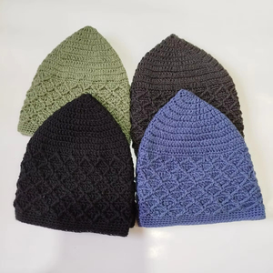 Nuevo gorro de oración musulmán de ganchillo, gorros de oración para hombres musulmanes, gorro liso de calavera Kufi, precio bajo al por mayor de Bangladesh. - Product Image 1
