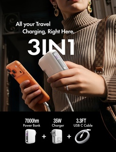 Lisen 35W tường & 27W ngân hàng điện sạc kép chế độ <span class=keywords><strong>7000mAh</strong></span> pin gói với xây dựng trong cáp cho iPhone 16 17 Pro iPad không khí mini - Product Image 6