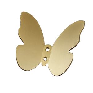 Acier inoxydable or mat luxe moderne papillon patère sac et écharpe support mural vêtements serviette chapeau cheville porte cintre - Product Image 1