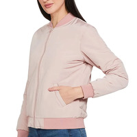 Blouson Bomber Femme Tendance Décontracté Zippé Col Montant Manches Longues Hiver Tricoté