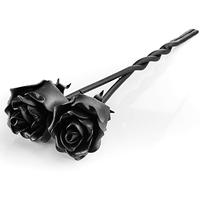 Fleur de rose en métal décorative Bouquet de rose en métal fait à la main en aluminium métallique brillant pour la décoration de la maison et du mariage