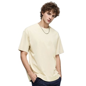 37 couleurs Stock haute qualité décontracté vierge 260 g/m² 100% coton goutte épaule lourd surdimensionné grande taille T-shirt pour hommes - Product Image 1