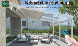 Thông minh gấp mái hiên điện pergola mái nhôm không thấm nước tán vườn cơ giới có thể thu vào hệ thống mái - Product Image 3