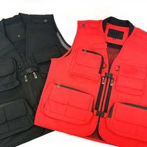 Gilets pour hommes personnalisés utilitaire reporter multi-poches pêche hommes couleur unie photographe travail uniforme sécurité Cargo gilet 2025 - Product Image 1