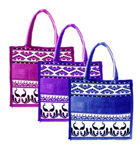 Sac fourre-tout en jute écologique avec impression à la mode et poignée de bande de sangle de coton avec abordable? - Product Image 5