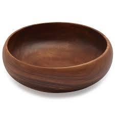 Cuenco de madera pulido de diseño elegante para servir ensaladas y alimentos, cuenco de madera personalizado hecho a mano en Nuevo para cuenco de utensilios de cocina - Product Image 2