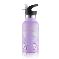 Bouteille d'eau isotherme personnalisée en acier inoxydable de 350 ml pour enfant, double paroi, sans BPA et portable pour la rentrée scolaire
