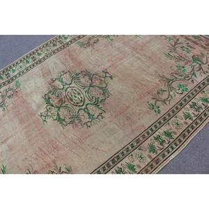 Tapis de 6,3 x 8,6 pieds, tapis turc vintage, tapis abstrait vert - Product Image 4