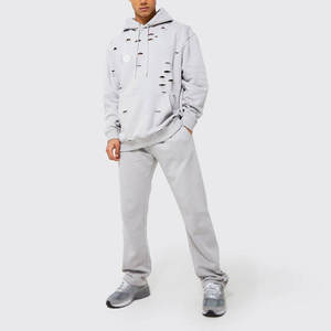 Vente en gros personnalisé poids lourd détresse surdimensionné Vintage lavage à capuche 500gsm français polaire tissu brodé Logo pierre hiver - Product Image 6