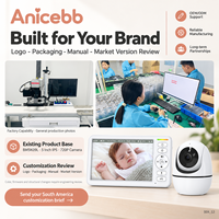 Anicebb Moniteur Bébé Sans WiFi 5 Pouces 720P Caméra Panoramique Inclinable Vision Nocturne Automatique Audio Bidirectionnel Rechargeable Connexion Locale