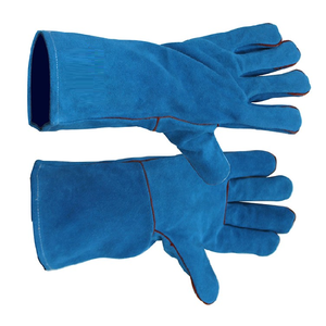 ถุงมือหนังสำหรับช่างเชื่อม, ถุงมือหนังสูงทำจากผ้าฝ้ายถุงมือเชื่อมเคฟลาร์ถุงมือหนังทนความร้อน - Product Image 3