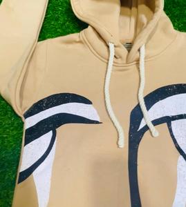 <b>Hoodie</b> and Flared Set Screen Printing <b>Work</b> Sleeve Logo Is Knitted Label With Neck Label Done by Tansy Industry - Product Image 4