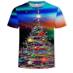 2025 Pakistán fabricante personalizado Navidad completo sobre la pantalla impresión Logo Navidad camiseta para hombres - Product Image 4
