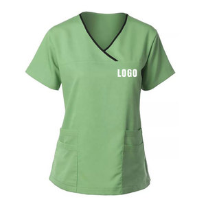 Ensemble de costumes de gommage personnalisable à manches courtes pour femmes nouveau design uniforme d'hôpital pour les infirmières médecins gommages médicaux avec logo imprimé - Product Image 1