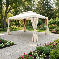 Gartenpavillon mit Hartdach, Aluminiumrahmen, Modernes Design, Maßgefertigt, Doppeltes Dach, Einfach zu Montieren, Langlebig, Windbeständig, Wasserdicht
