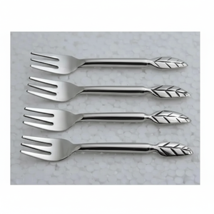 Ensemble de 4 fourchettes en acier inoxydable de luxe réutilisables, lavables au lave-vaisselle, polies à la main, design moderne pour les fêtes, repas, table élégante - Product Image 2