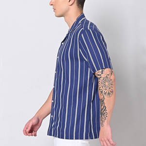 Best Selling <b>Men</b> <b>Cuban</b> Collar <b>Shirts</b> Custom Private Label Trendy Breathable Design With Horn Button Closure <b>Cuban</b> Collar <b>Shirt</b> - Product Image 3