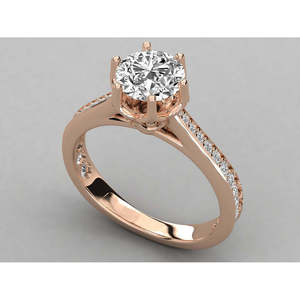 14K Gold Solitaire Ring for Ladies with Lab Grown Diamond - Product Image 3