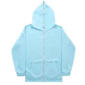 Venta al por mayor de moda con cremallera larga sudaderas con capucha para hombres y mujeres Sudadera con capucha informal de gran tamaño con cremallera logotipo personalizado OEM - Product Image 5