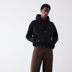 Customizable Loose Fit Black Hoodie With Drawstring Jersey Hood Kangaroo Pocket and Ribbed Hem in Cotton Blend Customized Hoodie - Product Image 4