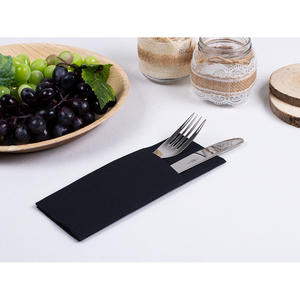 Tovagliolo Tascabile Nero 32x40cm Point-to-Point Mini Kanguro per Posate B2B - Product Image 1