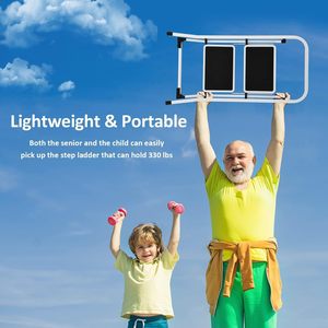 Sgabelli Pieghevoli Portatili dal Design Minimalista con Pedale Antiscivolo, Capacità 330 libbre, 2 o 3 Gradini - Product Image 4