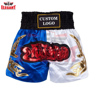 กางเกงมวยไทยขาสั้นทำจากผ้าซาตินสำหรับมวยไทยคิกบ็อกซิ่ง MMA ศิลปะการต่อสู้ตามสั่ง - Product Image 2