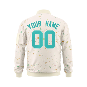Logotipo personalizado de letras y números para jóvenes adultos, chaqueta de bombardero personalizada, cortavientos de béisbol ligero Varsity, a prueba de viento - Product Image 2