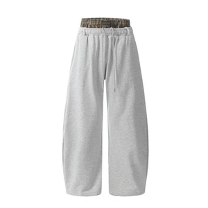 Pantalons de survêtement larges pour hommes, streetwear, double taille, jogging sportif, poche élastique, pantalon et pantalon pour hommes de poids lourd - Product Image 3