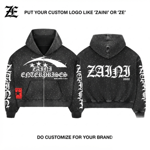 350grams Premium Cotton Polyester Woven <b>Black</b> Red Full <b>Zip</b> <b>Hoodie</b> Custom Sublimation Embroidery Logo Men's Winter Regular Fit - Product Image 1